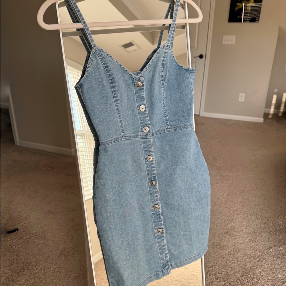 Denim Button-Down Dress